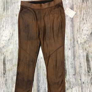 Free People brown pleather leggings.